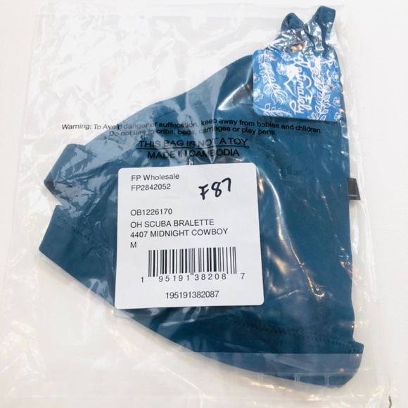 Free People Midnight Cowboy Dark Teal Oh Scuba Bra - Picture 14 of 15